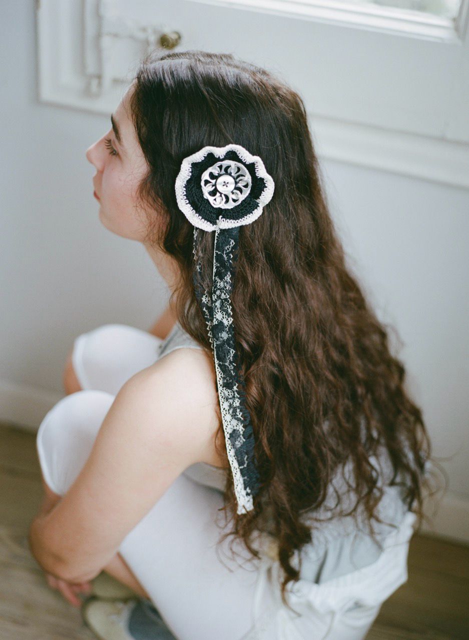 Flower Brooch Black & White